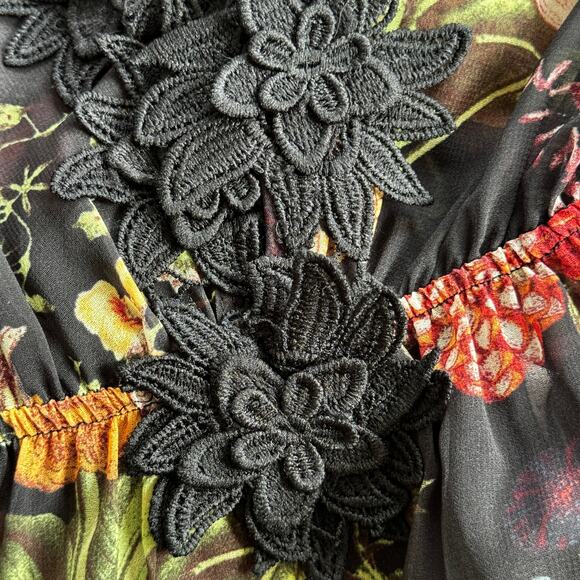 Farm Rio Anthropologie Laina Floral Boho Maxi Dress‎ Size XS - Picture 10 of 13